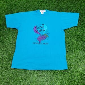 Vintage 90s Finger Lakes New York T-Shirt XL 22x28 Made In USA Jerzees